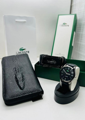 Подарочный набор для мужчины ремень, кошелек, часы + коробка #21144842