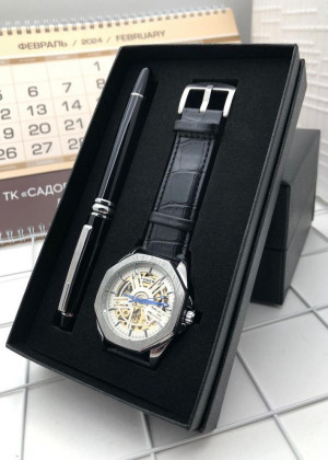Подарочный набор для мужчины часы, ручка + коробка #21144862