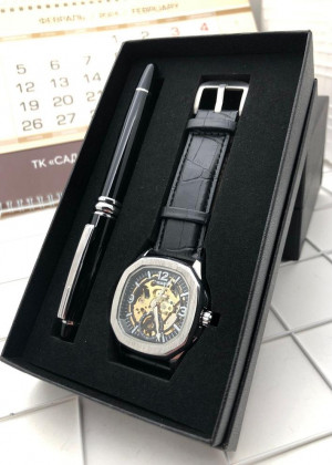 Подарочный набор для мужчины часы, ручка + коробка 21144863