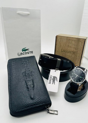 Подарочный набор для мужчины ремень, кошелек, часы + коробка #21177506