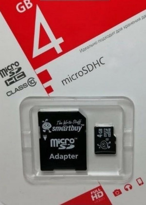 Карта памяти microsd SDHC 4GB и адаптер #21178143
