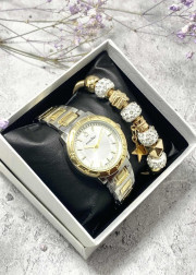 Подарочный набор для женщин часы и браслет+ коробка