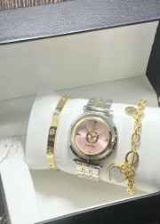 Подарочный набор для женщин часы, 2 браслета + коробка