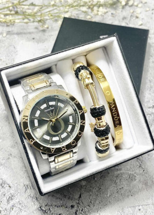 Подарочный набор для женщин часы, 2 браслета + коробка 23244937