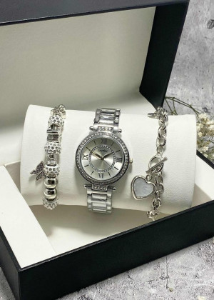 Подарочный набор для женщин часы, 2 браслета + коробка 23244983