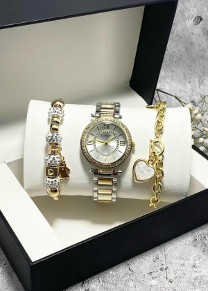 Подарочный набор для женщин часы, 2 браслета + коробка 23244987