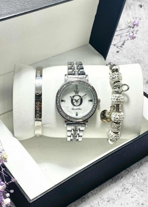 Подарочный набор для женщин часы, 2 браслета + коробка 23245066