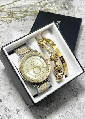 Подарочный набор для женщин часы, 2 браслета + коробка 23245140