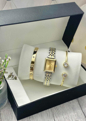Подарочный набор для женщин часы, 2 браслета + коробка 23245202