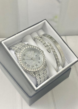 Подарочный набор для женщин часы, 2 браслета + коробка 23245207