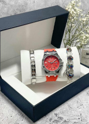 Подарочный набор для женщин часы, 2 браслета + коробка