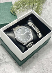 Подарочный набор для мужчины часы и браслет + коробка
