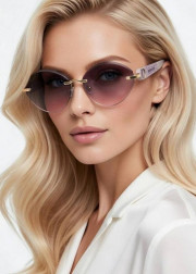 Набор женские солнцезащитные очки, коробка, чехол + салфетки