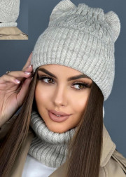 Шапка+шарф 2в1