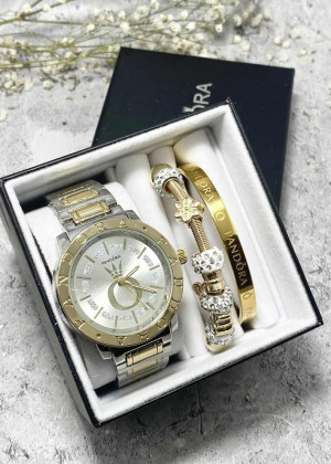 Подарочный набор для женщин часы, 2 браслета + коробка 23304701