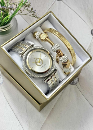 Подарочный набор для женщин часы, 2 браслета + коробка 23304778